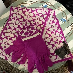 Coach scarf and gloves